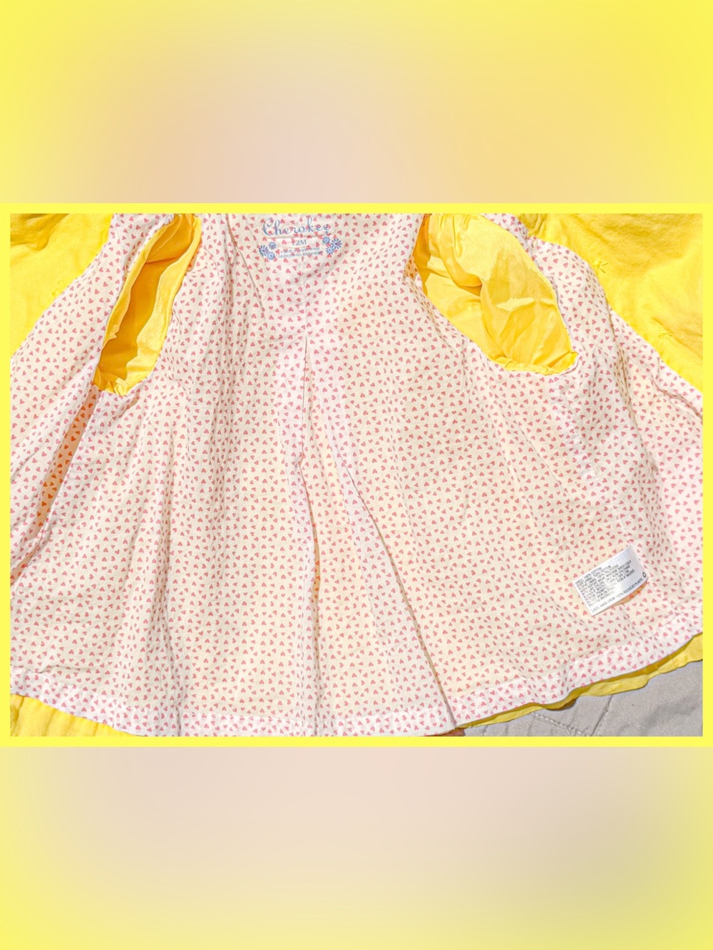 Yellow Peacoat Trench Coat Jacket 12 mo Classic Portrait Picture Girl GUC Retro - Picture 3 of 5